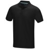 Graphite short sleeve men’s GOTS organic polo in Solid Black