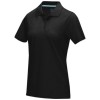 Graphite short sleeve women’s GOTS organic polo in Solid Black