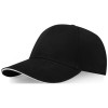 Topaz 6 panel GRS recycled sandwich cap in Solid Black