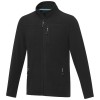 Amber men's GRS recycled full zip fleece jacket in Solid Black