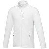 Amber men's GRS recycled full zip fleece jacket in White