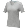 Kawartha short sleeve women's GOTS organic V-neck t-shirt in Grey Melange