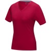 Kawartha short sleeve women's GOTS organic V-neck t-shirt in Red