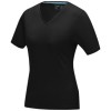 Kawartha short sleeve women's GOTS organic V-neck t-shirt in Solid Black