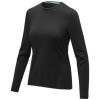 Ponoka long sleeve women's GOTS organic t-shirt in Solid Black
