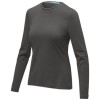 Ponoka long sleeve women's GOTS organic t-shirt in Storm Grey