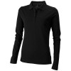 Oakville long sleeve women's polo in Solid Black