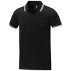 Amarago short sleeve men's tipping polo in Solid Black