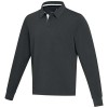 Clyde unisex organic rugby polo sweatshirt in Solid Black