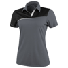 Prater short sleeve ladies polo in steel-grey-and-black-solid