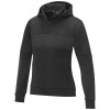 Sayan women's half zip anorak hooded sweater in Solid Black