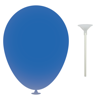 12 Inch Latex Balloons with Cup and Stick in mid-blue