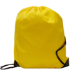 Kids Black Polyester Drawstring Sports Bag in yellow
