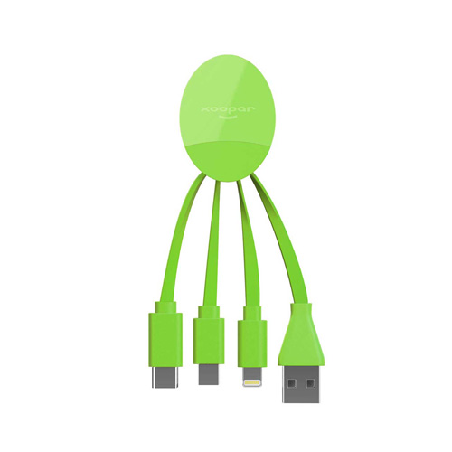 Ilo Cable - Uk Stock - 5 Days Multi-Charging Cable With Led Logo in green
