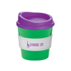 Americano® Primo Mug in green-mug-white-grip-and-purple-lid