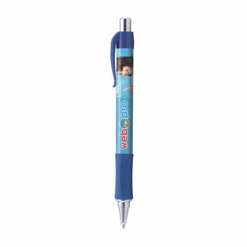 Hepburn Chrome Pen in navy-blue