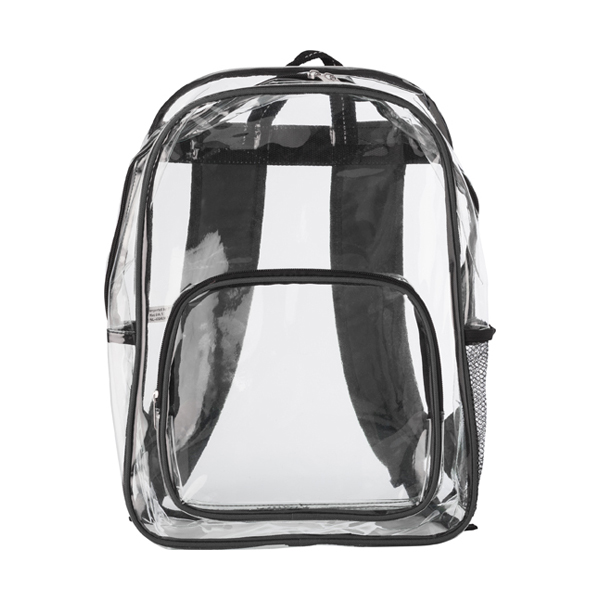 Transparent PVC backpack. in black