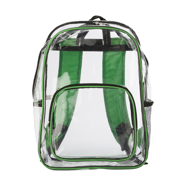 Transparent PVC backpack. in green