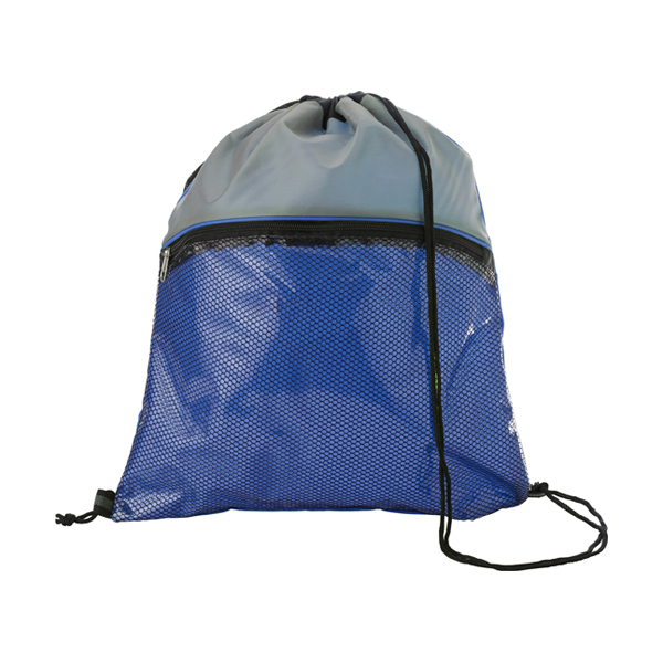 Drawstring backpack. in cobalt-blue