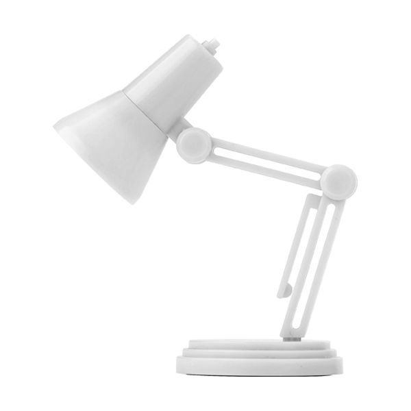 Small plastic adjustable desk light. in white