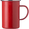 Enamelled steel mug (550ml) in Red