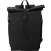 RPET roll top backpack in Black