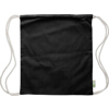 Recycled cotton drawstring bag. 120gm / 5.5oz, in Black