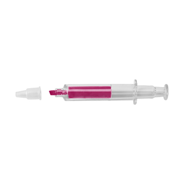 Syringe text marker in pink