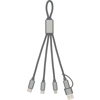 The Trident - BrandCharger RPET charging cable in Gunmetal Grey