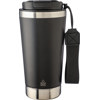 Recycled steel double walled travel mug (500ml) in Black