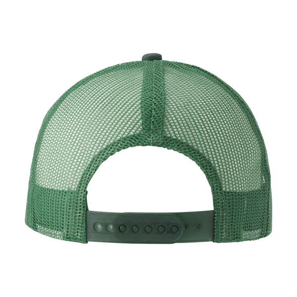 Cotton twill and plastic five panel cap. in greenb