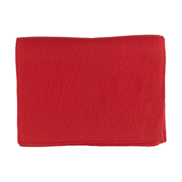 Polar fleece hat, scarf & gloves in red