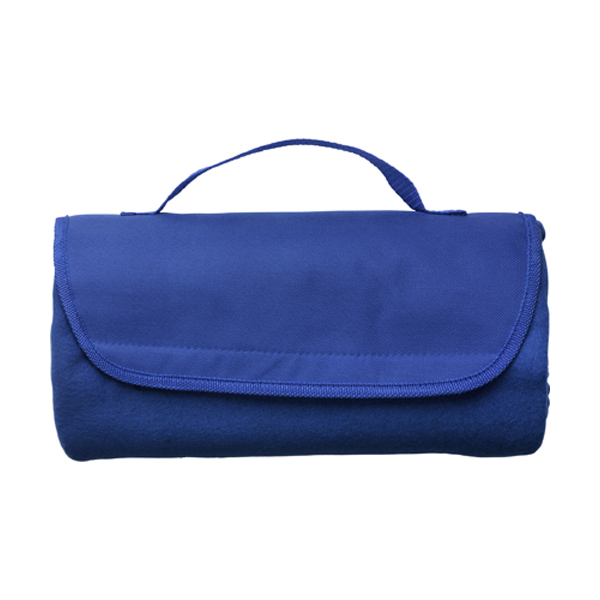 Fleece travel blanket in cobalt-blue