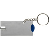 Key holder with coin (€0.50 size) in blue