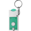 Key holder with coin (€0.50 size) in light-green