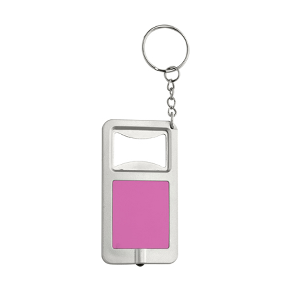 Bottle opener with LED light in pink