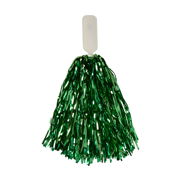 Pom-Pom with coloured bands of foil. in green