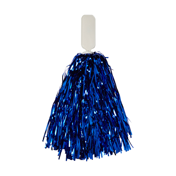 Pom-Pom with coloured bands of foil. in royal-blue