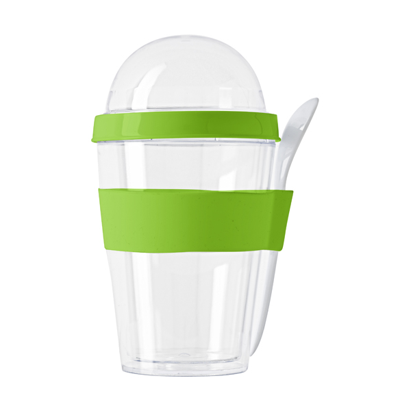 Plastic breakfast mug. 350ml in lime