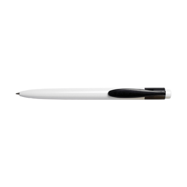 Club plastic ballpen with blue ink. in black