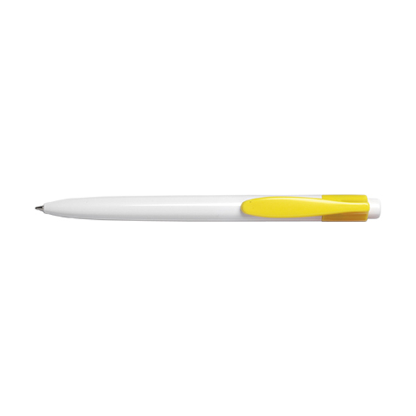 Club plastic ballpen with blue ink. in yellow