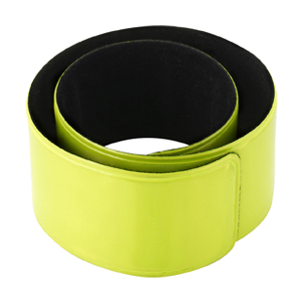 Reflective plastic snap arm band. in yellow