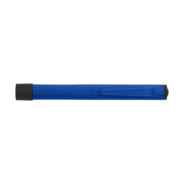 Pen shaped pocket torch. in cobalt-blue