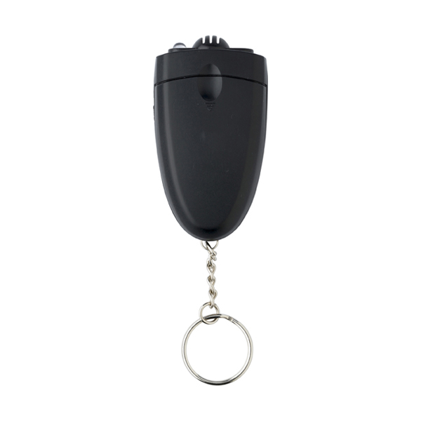 Plastic alcohol tester on a key chain. in black