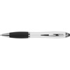 Ballpen with black ink and rubber tip. in white