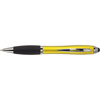 Ballpen with black ink and rubber tip. in yellow