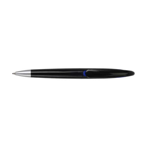 Black Swan plastic ballpen with black ink. in cobalt-blue