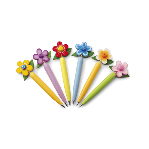 Flower ballpen in multicoloured