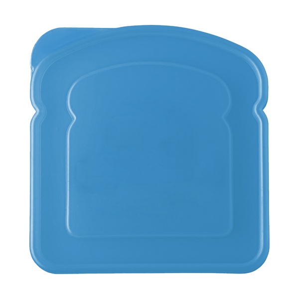 Plastic sandwich shaped lunch box in light-blue