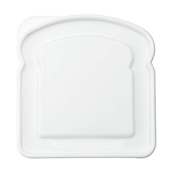 Plastic sandwich shaped lunch box in white